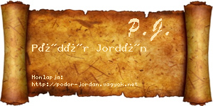 Pödör Jordán névjegykártya